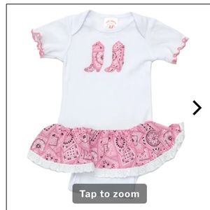 Baby Korral White and Pink Bandanna Onesie 18m